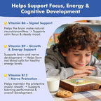 Kids Calcium Citrate Gummies with Vitamin D3 Supplement, Calcium Citrate 300/600 mg with Magnesium Zinc & Multivitamin for Kids 4+ & Teens, Support Bone Muscle & Digestive Health, Sugar Free, 60ct