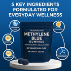 Methylene Blue Gummies with 5mg per Gummy, Cognitive Support & Mental Focus, 99.9% Pure, Vegan Non GMO Formula, Clean Ingredient Profile, Easy Gummy Format, 30 Gummies (2)
