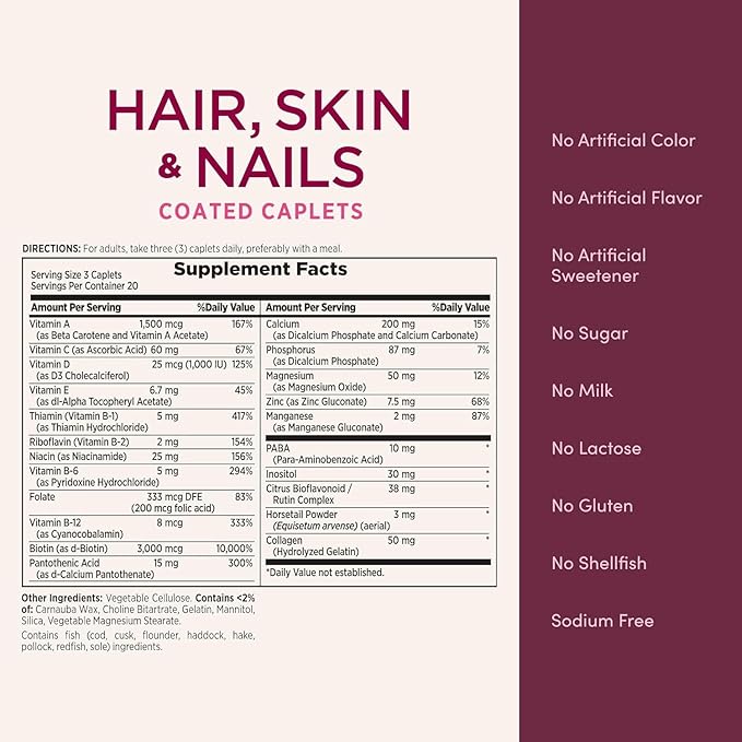 Nature's Bounty Hair, Skin and Nails Formula, 60-Count
