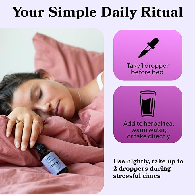 peace. love. hormones. Sleepy Natural Sleep Aid & Nervous System Support – Herbal Supplement – Helps Ease Occasional Bloating - Supports Skin Clarity– Non-Drowsy Herbal Formula