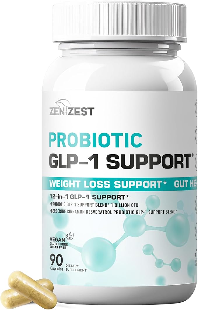 GLP-1 Support Probiotic Weight Loss Support Supplement - Women Men GLP1 Support with Berberine - Natural Keto Daily Oral Appetite Suppressant Hunger Control Metabolism Fat Burn Gut Health