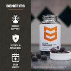 MTN OPS Immune Gummies Immune Support Supplement, 90 Gummies with Elderberry & Aronia Berry Immune Booster for Adults, Mixed Berry Flavor & Naturally Gluten Free