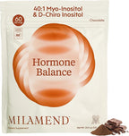 milamend Hormone Balance for Women 40:1 Myo-Inositol D-Chiro Inositol Supplement + CoQ10, ALA, & Amino Acids – Fertility, Ovarian & Cycle Support – Chocolate Powder – 30-Day Supply