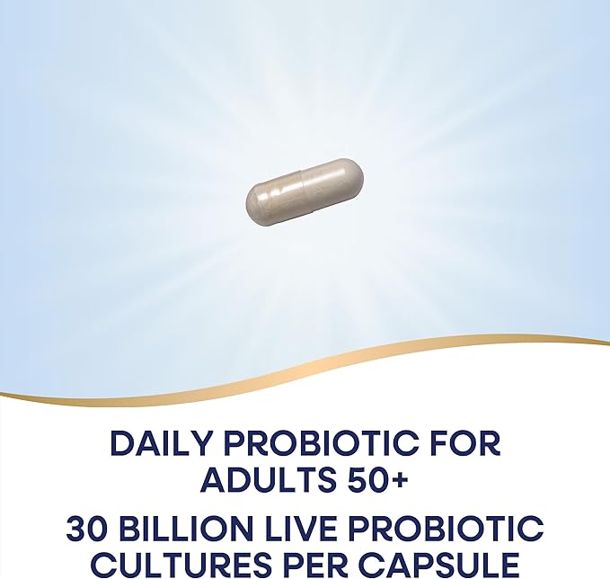 Nature's Way Fortify 50+ Daily Probiotic for Men & Women, 30 Billion Live Cultures, Colon, Digestive, and Immune Health Support* Supplement, 30 Capsules