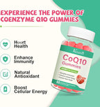 400MG CoQ10 Gummies with Omega-3, Vitamin B3 & Magnesium, Helps Support Hear-t Health, Cellular Energy & Antioxidant, Vegan, Gluten Free, 2 Months Supply