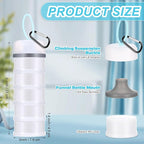 Baderke 2 Pcs Protein Powder Containers with Funnels Stand, 5 and 3 Layers Stackable Powder Supplement Travel Container Formula Organizer Storage Powders Holder for Travel Workout Fitness(White)