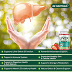 Liver Cleanse Detox & Repair Gummies, Milk Thistle Supplement with NAC, Alpha Lipoic Acid, Dandelion Root, Artichoke Leaf for Liver Detox Support, Antioxidant, Immune Support, Strawberry Flavor 60ct