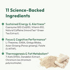 Daily Boost for Women & Men 3-in-1 Metabolism, Focus & Steady Energy Support | 7-Keto DHEA, Green Tea Caffeine, CoQ10 & Ginseng | 90 Capsules