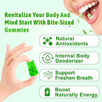 Chlorophyll Gummies - Super Green 13 in 1 with Ashwagandha Vitamin C Zinc & Copper for Body Odor, Skin Energy Immune Support Deodorant for Women - 60 Count