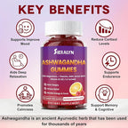 Ashwagandha Gummies 2000mg, Ashwagandha Supplements for Women Men with L-Theanine, GABA, Magnesium, Vitamins – Stress Relief, Immune & Mood Support, Sugar-Free, Vegan, Non-GMO, 120 Count