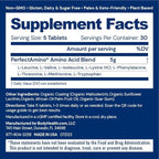 BodyHealth PerfectAmino Easy to Swallow Tablets, Essential Amino Acids Supplement with BCAAs, Vegan Protein for Pre/Post Workout & Muscle Recovery with Lysine, Tryptophan, Leucine (36 Servings)