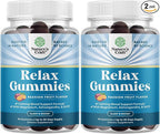 Calming Gummies for Adults with Ashwagandha and Magnesium - Relaxing Stress Gummies with L Theanine 5HTP and Lemon Balm Extract - Adaptogenic Chamomile Extract Vitamin B6 - 90 Count (Pack of 2)