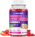 Magnesium Gummies for Kids - Magnesium Glycinate Gummies with Vitamin D3, B6, Potassium & Ashwagandha, Magnesium for Kids & Adults Relaxation, Sleep, Brain & Bone Health -Vegan Strawberry 60ct