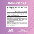 Jarrow Formulas® Hyaluronic Acid 120 mg, Dietary Supplement, Skin Health Support, 120 Veggie Capsules, Up to 60 Day Supply,(Pack of 2)