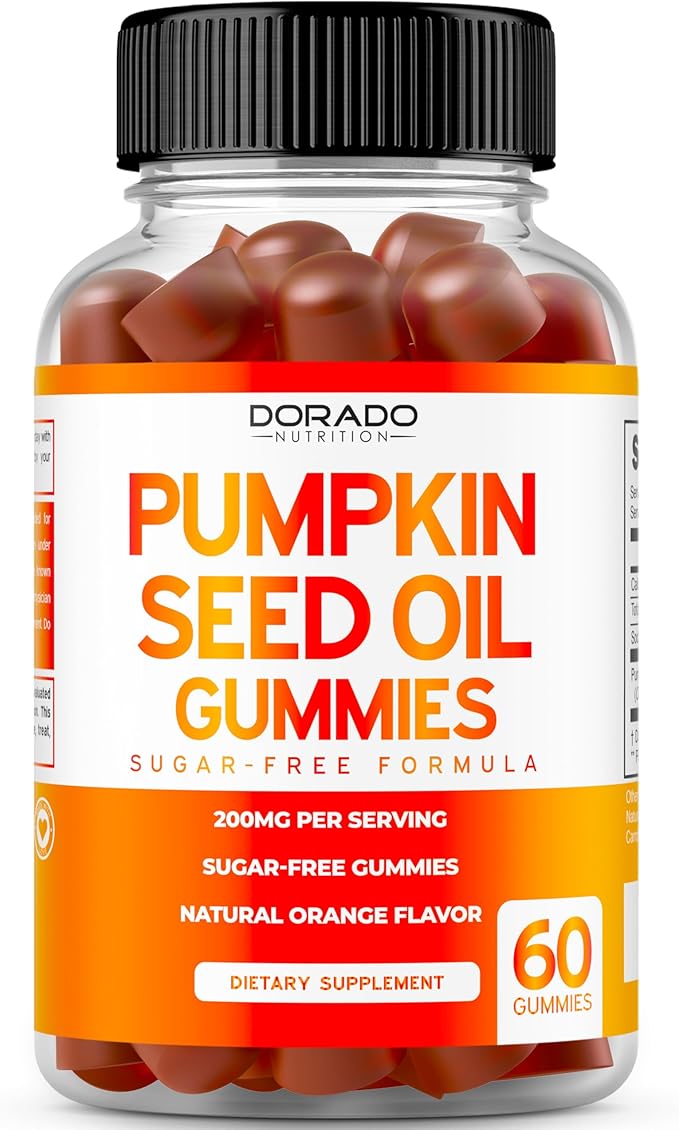Pumpkin Seed Oil Gummies 4000mg Sugar Free Gummy Supplement with Pumpkin Seed Extract for Adults - Delicious Orange Flavor , Non GMO - Gluten Free , Vegan Supplement & USA Made (60 Capsules)