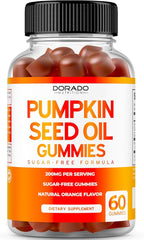 Pumpkin Seed Oil Gummies 4000mg Sugar Free Gummy Supplement with Pumpkin Seed Extract for Adults - Delicious Orange Flavor , Non GMO - Gluten Free , Vegan Supplement & USA Made (60 Capsules)