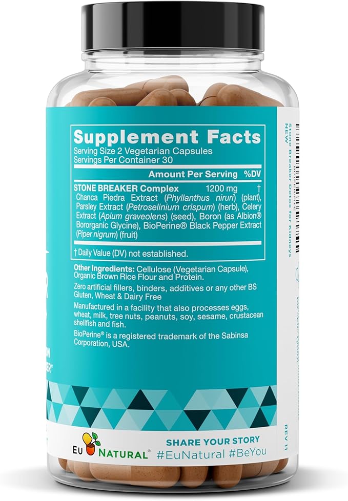 Chanca Piedra Stone Breaker - The Original Stone Breaking Formula with Celery Seed & Parsley - Supports Kidney, Gallbladder & Urinary Tract Cleansing to Help Flush Impurities - 120 Vegetarian Capsules