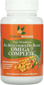 SeabuckWonders Organic Sea Buckthorn Oil Omega-7 Complete, 60 Softgels, 30 Day Supply, with Omega 3, 6 & 9, Supports Hair, Skin & Nails, Overall Health & Wellness