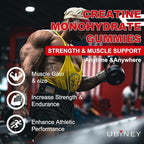 Creatine Monohydrate Gummies 5000mg – Sugar-Free, Vegan, Gluten-Free – Enhanced with Vitamin B12 & L-Taurine for Muscle Growth, Recovery & Strength – Delicious Strawberry Flavor, 60 Count