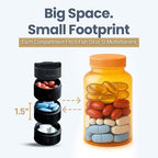 Ankomn 7 Day 2+1 Travel Pill Organizer Combo for Men & Women - IPX7 Rating Waterproof, Airtight & Portable Pill Case for Vitamins - Durable Weekly Supplement Case with Stackable Compartments