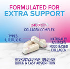Multi Collagen Pills 2400 mg Per Serving - Advanced Types I, II, III, V, X - Hydrolyzed Multi Collagen Peptides Pills Supplement for Women & Men - Hair, Skin, & Nail Support Supplements - 60 Capsules