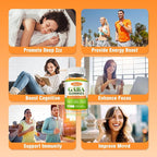GABA Gummies for Adults, Relaxation, Zzz & Mood – Sugar-Free Calm Gummies with L-Theanine, 5-HTP, Vitamin D3 – Natural Zzz Support, GABA Supplements for Kids, Orange Flavor, 120 Count