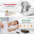 Weekly Pill Organizer 4 Times a Day, 7 Day Pill Box 4X, Portable for Travel Pill Case for Pills/Vitamin/Fish Oil/Medication/Supplements (4x7 Brown)