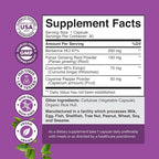 GLP-1 Berberine Supplement - One a Day Healthy Gut Berberine Complex with Panax Ginseng Turmeric Curcumin & Cayenne Pepper for Metabolic Balance - Gluten Free Vegan and Non-GMO - 30 Count - 3 Pack