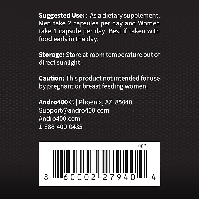 Andro400 Ultra Max T Maximum Strength T-Support Complex – 200:1 Tongkat Ali, ForsLean, & D-Aspartic Acid – Premium Formula for Lean Muscle & Metabolism – 1 Pack, 60 Capsules