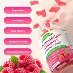 MEENCCD L-Methylfolate 15mg Gummies, Methylfolate Supplement, 5-MTHF Supplement - Active 5-MTHF - Supports Overall Wellness, Vegan, Raspberry Flavor, 60 Count