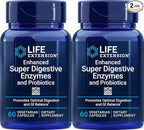 Life Extension Enhanced Super Digestive Enzymes and Probiotics, 60 Vegetarian Capsules (Pack of 2)