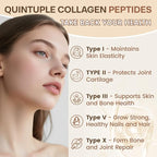 NATURE TARGET Multi Collagen Peptides for Women - Hydrolyzed Collagen Powder with Vitamin C & E - Type I, II, III, V & X Support Skin, Hair & Joint, Vanilla Flavored, 35 Servings
