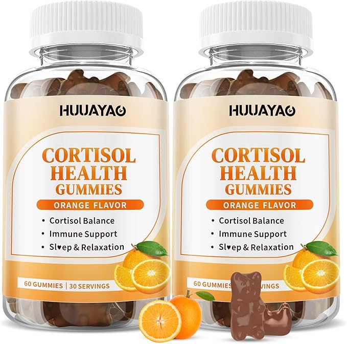 15-in-1 Cortisol Gummies, Cortisol Supplements with Magnesium Glycinate Ashwagandha Rhodiola Rose and L-theanine Complex for Relaxation, Zzz Support and Cortisol Levels, Orange Flavor, 120 Count