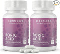 Seroflora Boric Acid Vaginal Suppositories 600mg – 60 Count (30ct, 2 Bottles) Odor Control, Feminine pH Balance & Daily Freshness – Clean Holistic Hygiene for Women – Made in USA