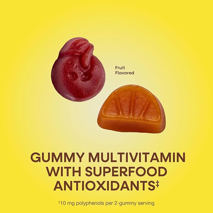 Nature's Way Alive! Men’s 50+ Daily Gummy Multivitamins, Supports Healthy Brain, Eyes, Heart*, B-Vitamins, Gluten-Free, Fruit Flavored, 60 Gummies (Packaging May Vary)