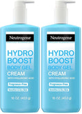 Neutrogena Hydro Boost Body Moisturizing Gel Cream with Hyaluronic Acid, Non-Greasy & Fast Absorbing, Lightweight Hydrating Body Lotion for Normal to Dry Skin, Fragrance-Free, 16 oz (Pack of 2)