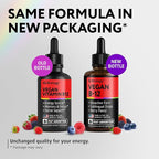 Organic Vitamin B12 Liquid Drops - Sublingual Methylcobalamin 5000 mcg - Methylated B-12 Active Coenzyme Form - Energy & Nerve System Support - Vegan Vit B 12 - USA Made - Berry Flavor - 60 servings