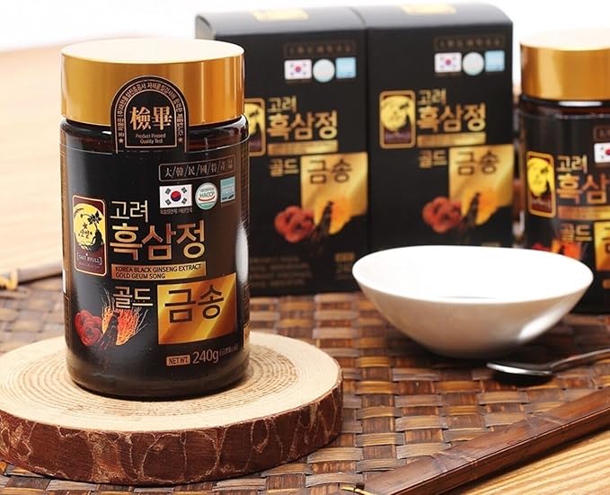 1 Pack - Black Ginseng 6 Years Old with Cordyceps and Reishi Extract - Cao Hac Sam Ket Hop Linh Chi va Dong Trung Ha Thao - 240g per Bottle - Made in Korea