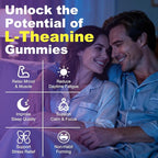 90 Count | L-Theanine Gummies for Kids & Adults - L Theanine Supplements with Ashwagandha, GABA & 5HTP - Support Natural Relaxation, Calm, Deep Zzz & Stress Relief, Strawberry Flavor