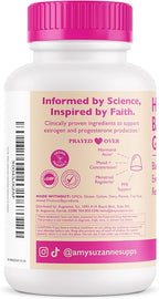 Amy Suzanne Hormone Balance Gummies for Women - Hormone Harmony for Mood, Energy, Bloating - Hormonal PMS, Perimenopause & Menopause Support - Red Raspberry Leaf & Black Cohosh - 60 Gummy Supplements
