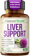 Vimerson Health Liver Cleanse Detox & Repair - Milk Thistle Supplement with Silymarin, Dandelion Root, Artichoke & Zinc for Liver Support, Digestion, Energy with Milk Thistle Extract, 120 Capsules