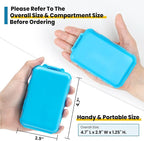 14 GRIDS Travel Pill Organizer Box with Labels - Travel Medicine Case Kit - Pocket Daily Pharmacy Container - Travel Medication Holder Dispenser for Fish Oil Vitamin Supplement Storage - Blue