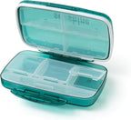 Cute Pill Organizer – Large Stylish Travel Case for Vitamins & Supplements in Green/Good Morning Sunshine