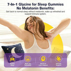Glycine Gummies for Sleep, Glycine 3g Supplements with NAC, Magnesium Glycinate, L-Theanine, GABA, L Tryptophan, B6 for Relax, Nerve & Brain, Melatonin Free, Sugar Free, Vegan, Blueberry Flavor, 60 Ct