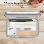 FYY Weekly Pill Organizer with Labels,8 Compartments Travel Daily Pill Case Airtight Moistureproof Large Pill Box to Hold Vitamins, Fish Oil, Supplements,Cotton Swab and Bandages-Grey