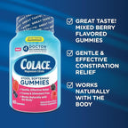 Colace Stool Softener Gummies, Gentle Dependable Constipation Relief Magnesium Citrate Gummies, No.1 Doctor Recommended Stool Softener Brand, Berry Flavored 60ct (Pack of 2)