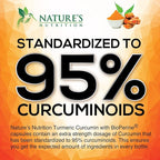 Turmeric Curcumin Supplement - 95% Curcuminoids with Organic Turmeric & BioPerine Black Pepper for Best Absorption - Daily Joint & Immune Health Support, Vegan, Non-GMO, Bottled in USA - 240 Capsules