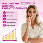 Slippery elm Feminine Probiotic + Moisture Gummies–Supports pH Balance, Vaginal Flora & Odor Health– with Bacillus coagulans and Slippery Elm – Delicious Pineapple Flavor, 60 Count.