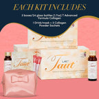 TAUT Premium Marine Collagen Drink 13,000mg Anti-Aging Formula, 24 Bottles (1.7oz Each) + Collagen Face Mask + 3 Powder Sachets Japan-Made Liquid Collagen for Skin, Hair & Joints