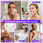 Travel Toiletries Personal Cleaning Bulk,Disposable Hygiene Kit Care Package Supplies, Women Toiletry Essentials Set Individually Wrapped for Camping, Hotel, Vacation, Homeless, Charity (11-in-1, 5)